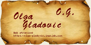 Olga Gladović vizit kartica